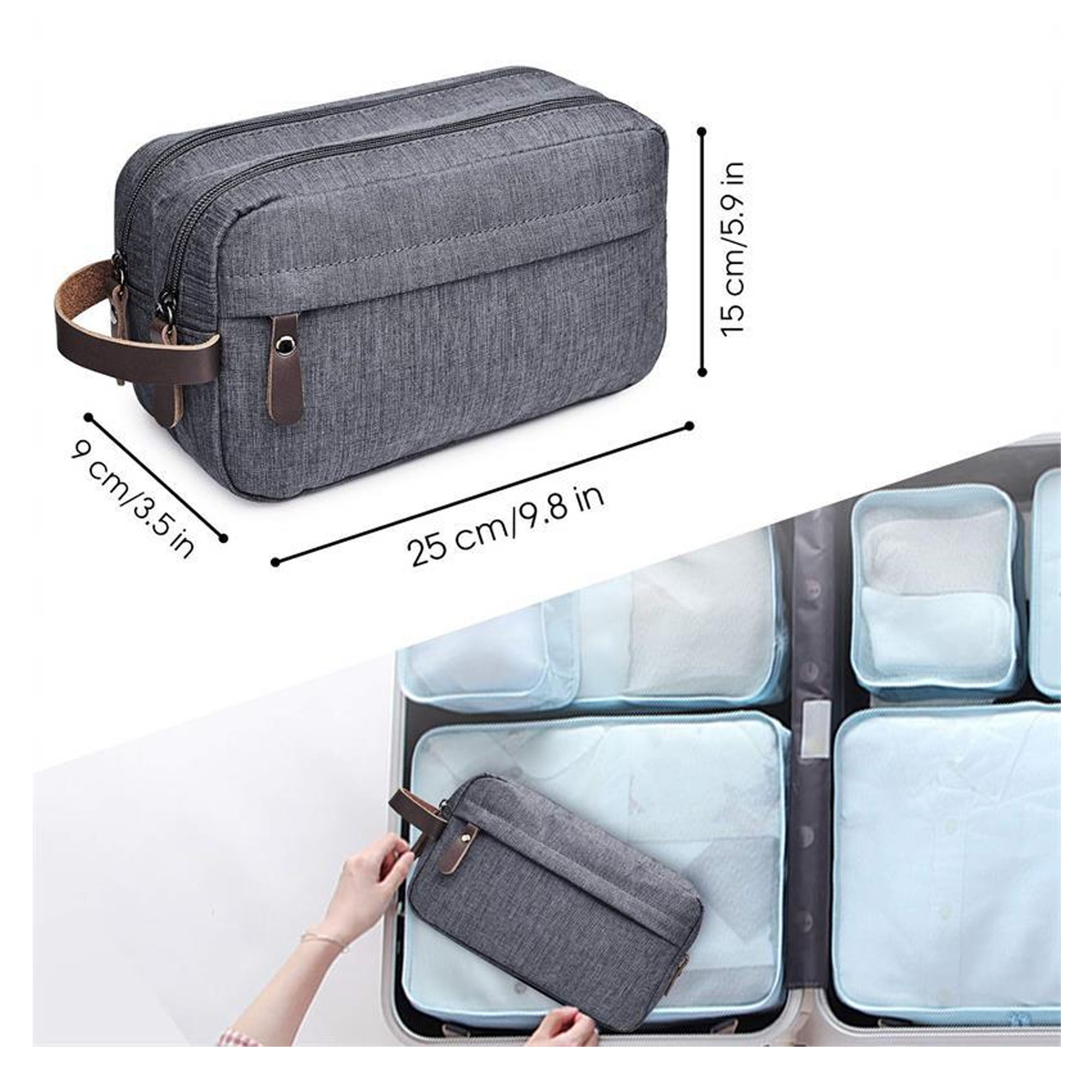 Spacious Waterproof Travel Makeup Bag with Convenient Handle 4