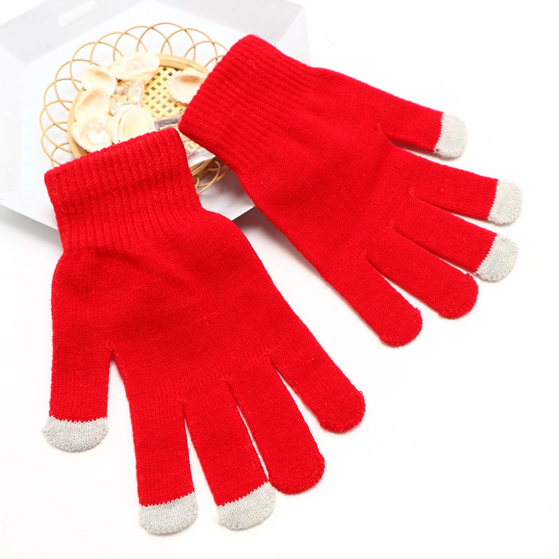 Unisex Knitted Touchscreen Gloves Stretch Texting Mittens 2