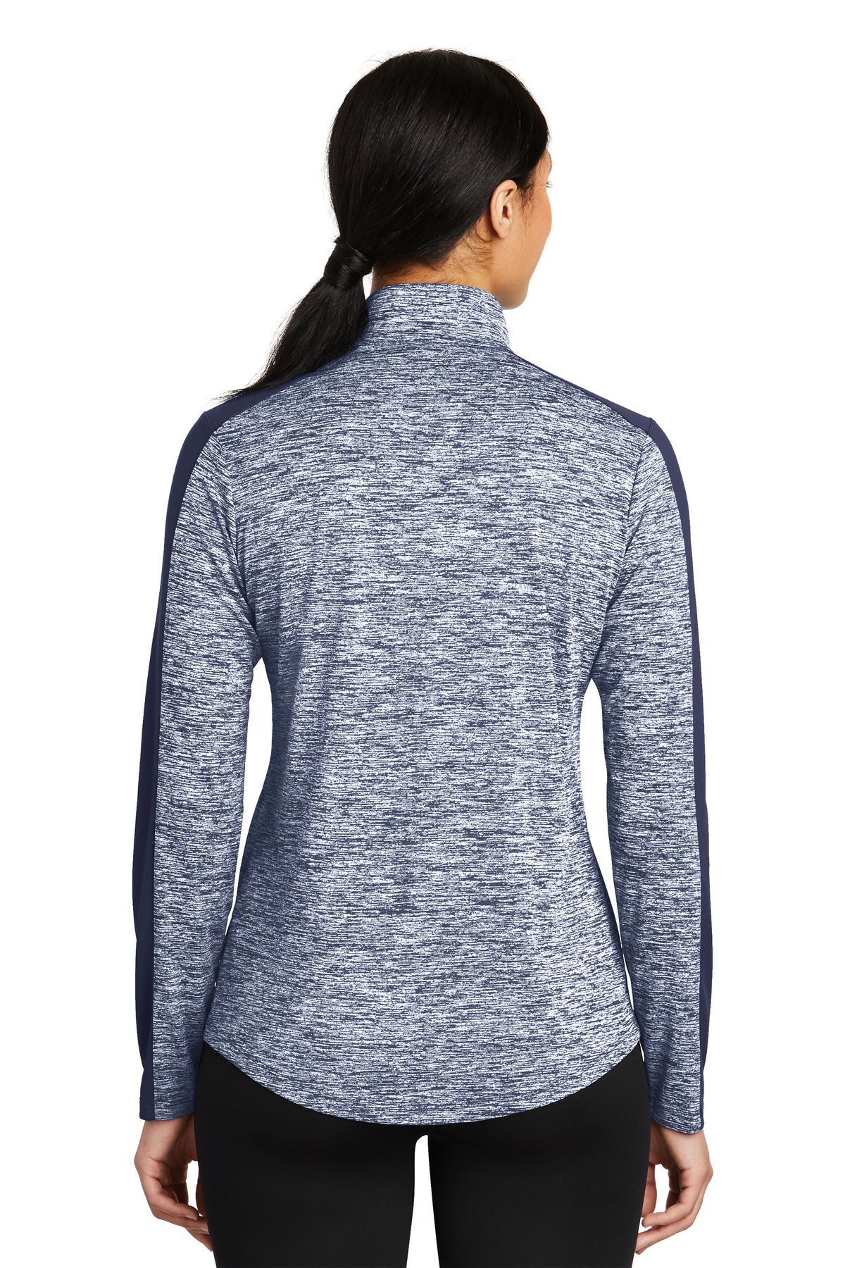 Sport-Tek Women's PosiCharge Electric Heather Colorblock 1/4-Zip Pullover. LST397 29