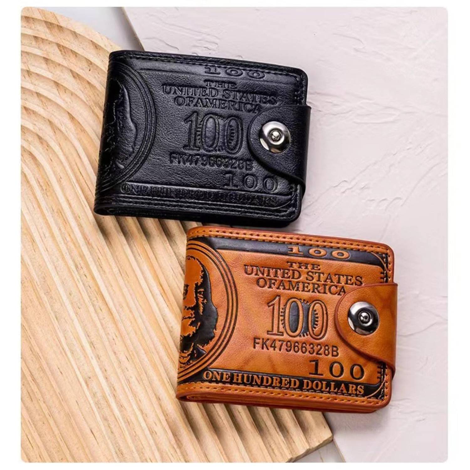 Vintage Business Folding Personalized Magnetic Buckle Wallet 5