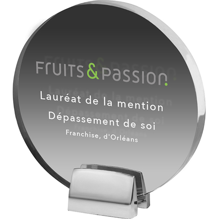 Round Award w/ Chrome Base (6 1/2"x 3/4") Screen-Printed