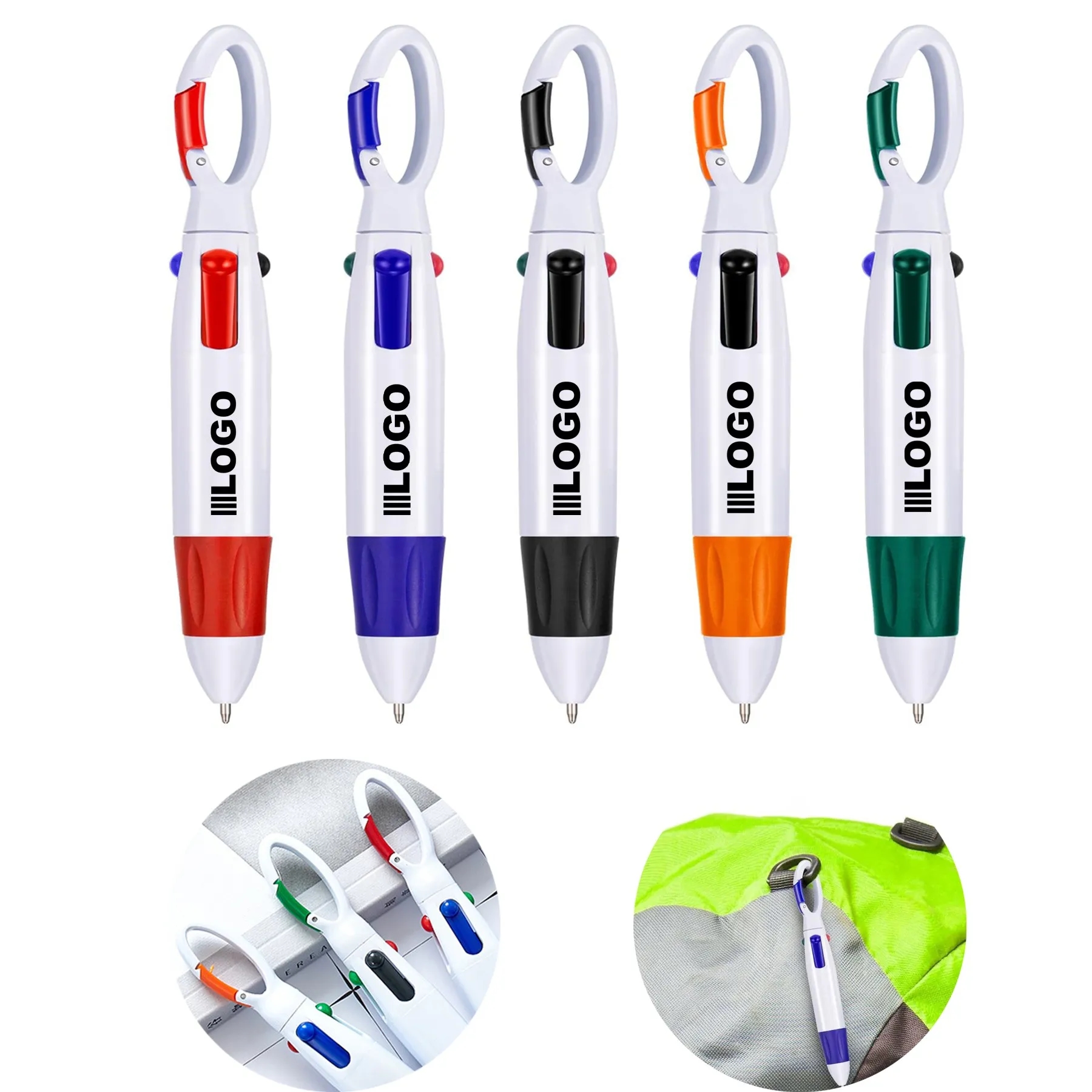 Retractable Shuttle Pens with Buckle Clip 2