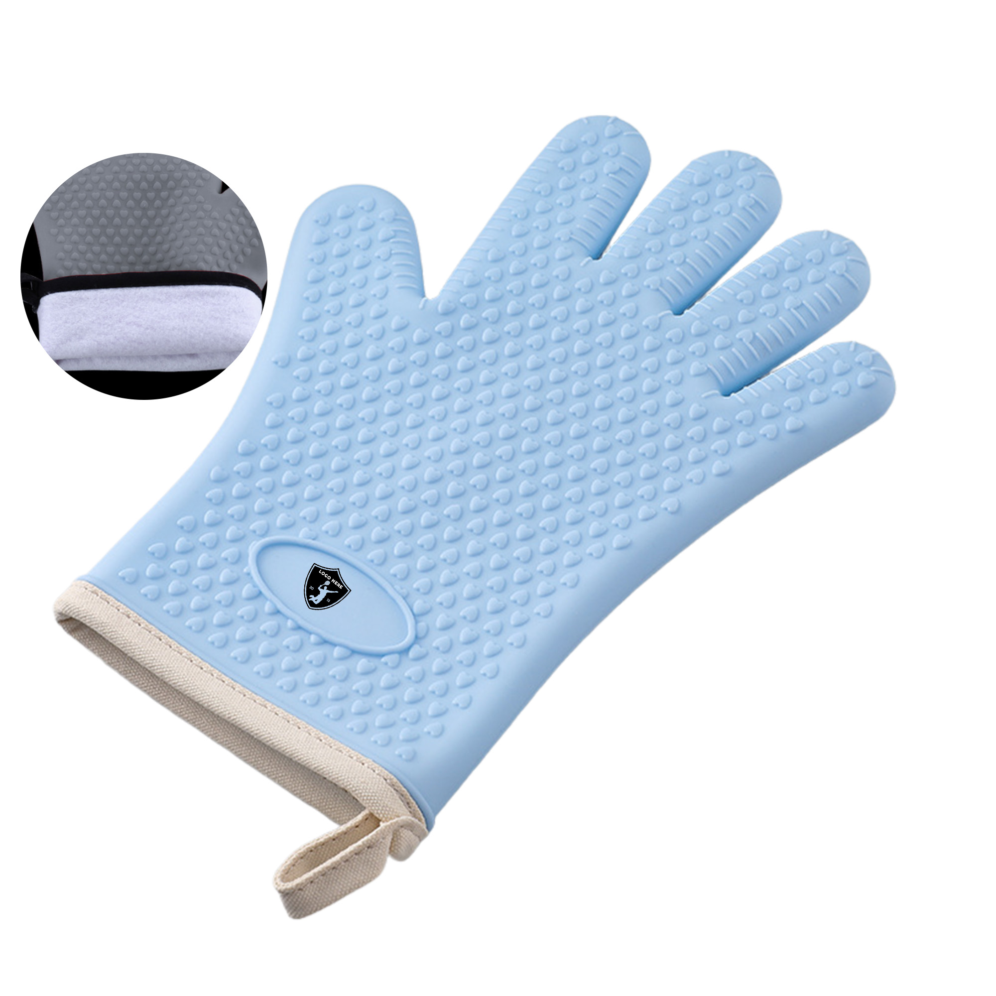 MOQ 50 Silicone Oven Mitts Heat Resistant Microwave Gloves 1