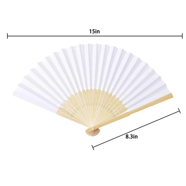 Custom Printing DIY Foldable Handheld Bamboo Paper Fan 2