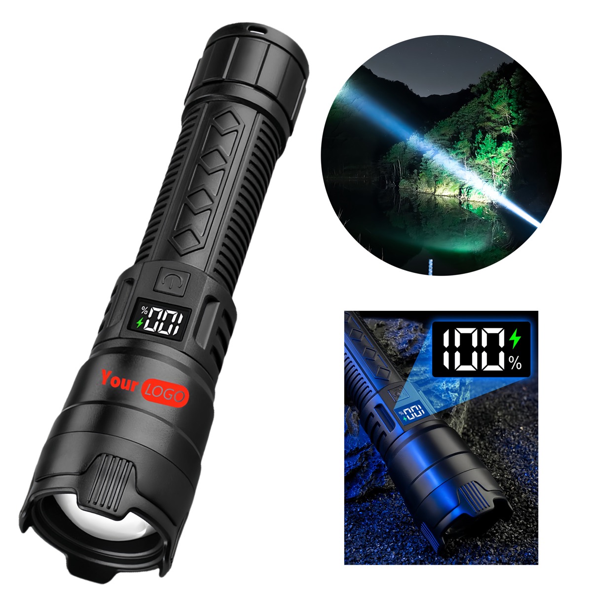 Outdoor Digital Electronic Display Strong Flashlight 3