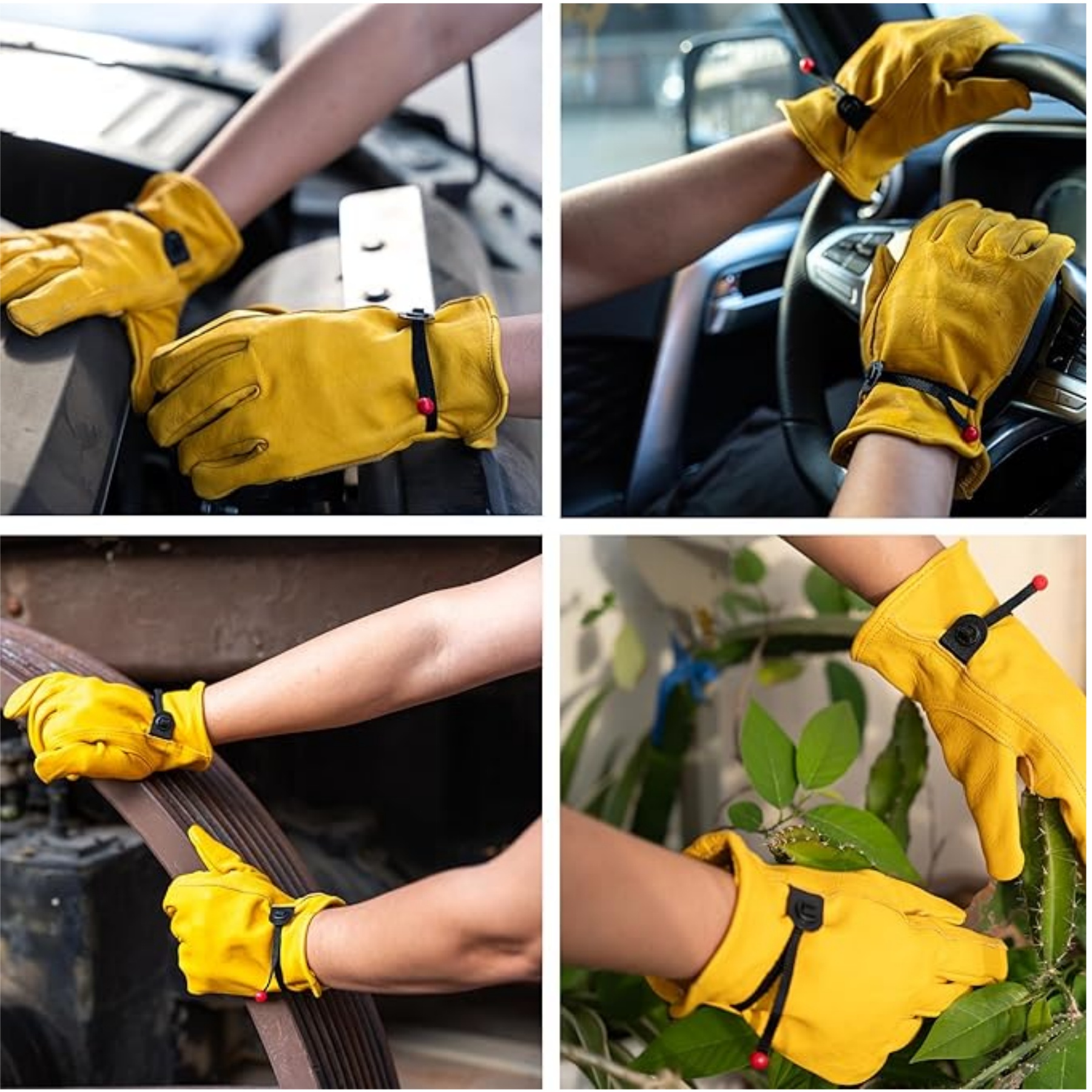 Leather Work Gloves with Wrist Closure 5