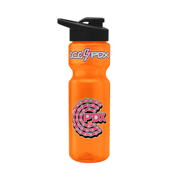 Blazer 28oz Transparent Bike Bottle w/Drink-thru Lid 375