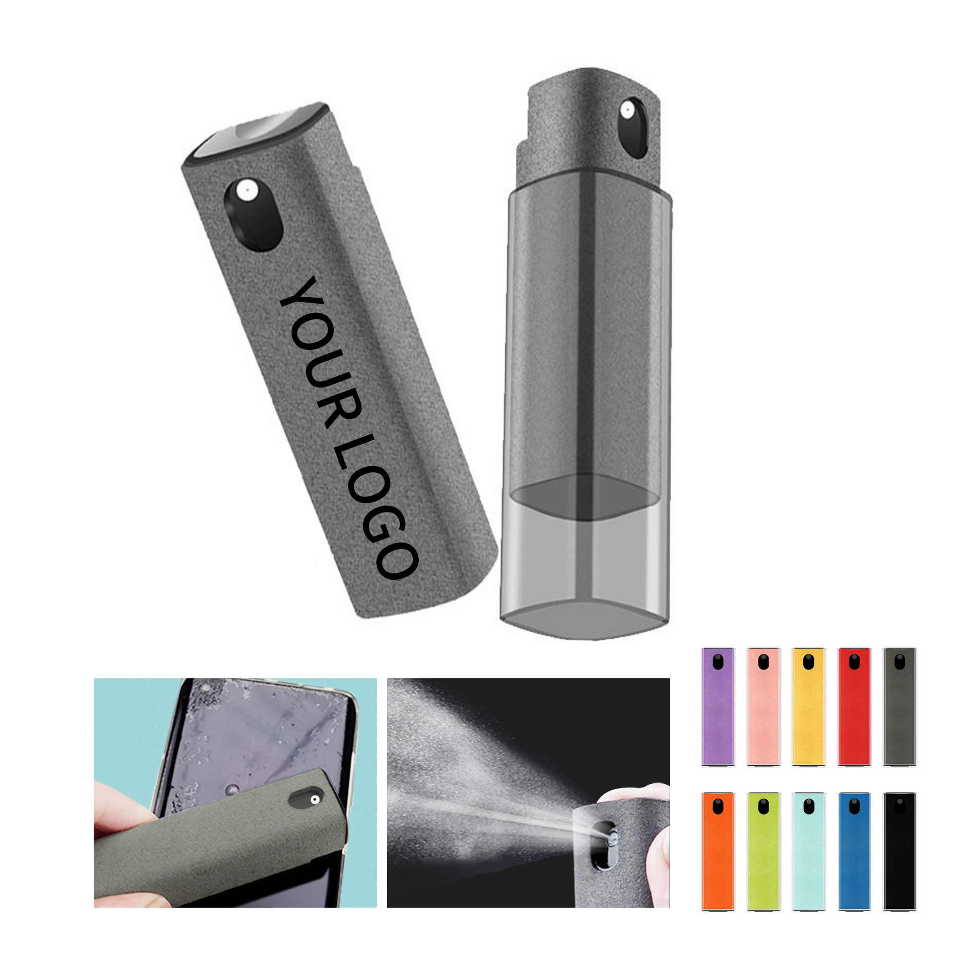 Portable Screen Cleaner Spray With Microfiber Cloth For Electronic Devices 3.7" X 1.2" 6