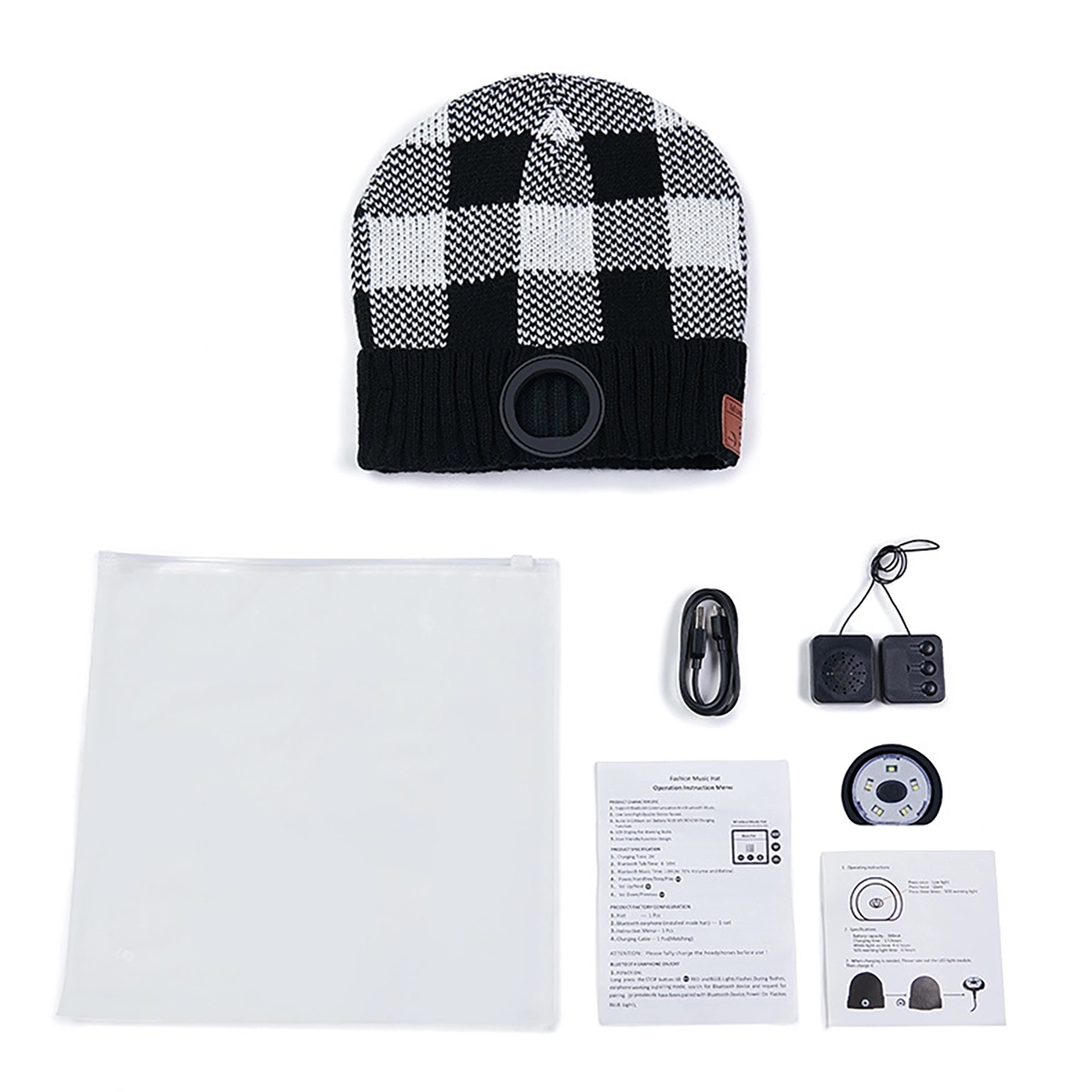 Bluetooth Beanie With Head Light 3