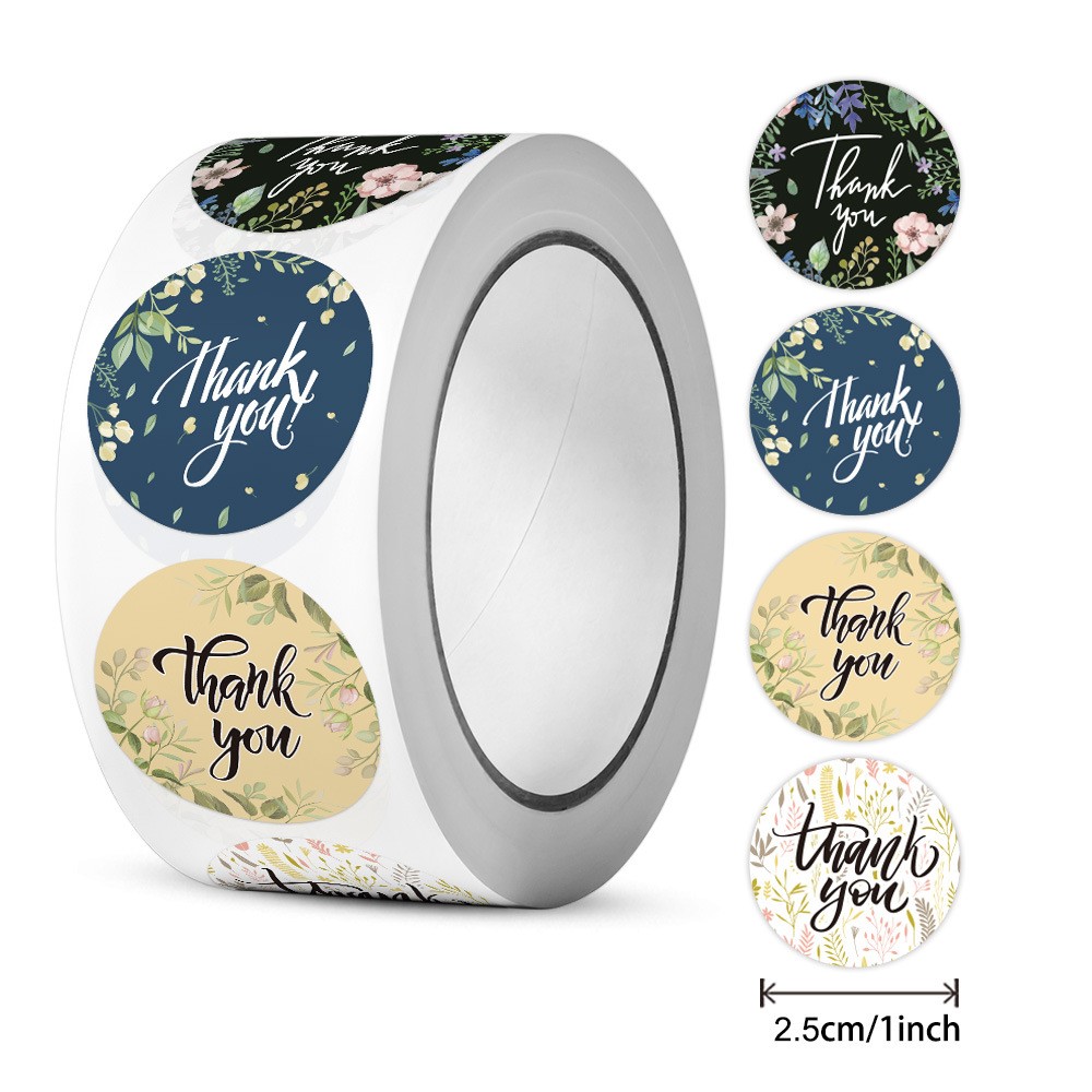 500pcs Round Thank-you Stickers 3