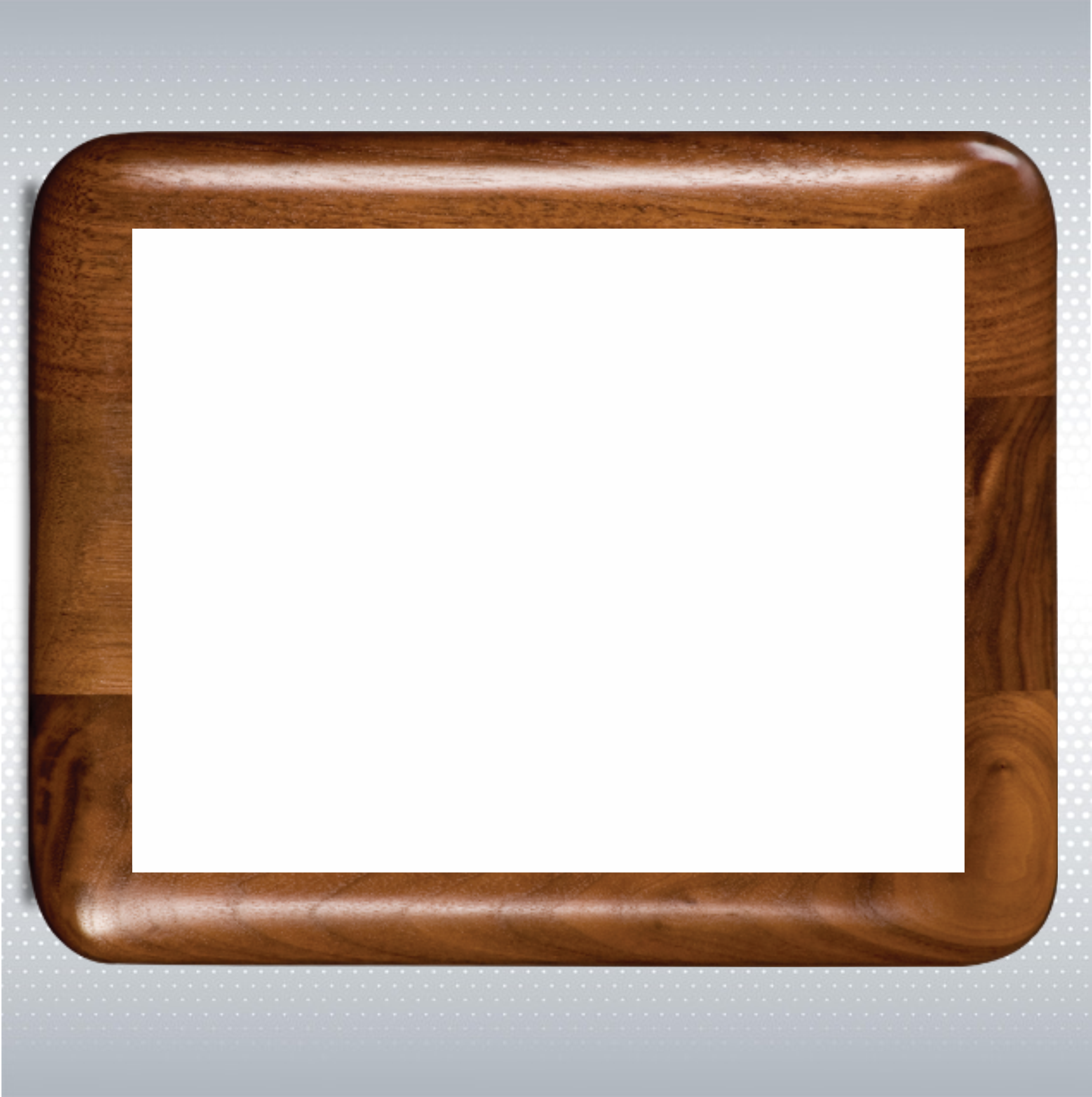 Walnut Elliptical Edge Rounded Plaque/w Sublimated Plate 6