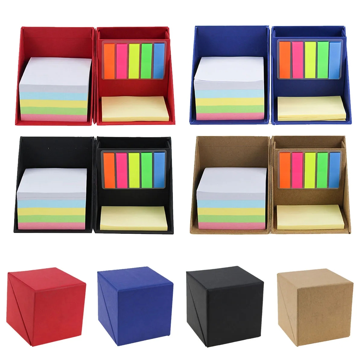 Colorful Foldable Sticky Notes Memo Box with Holder 4