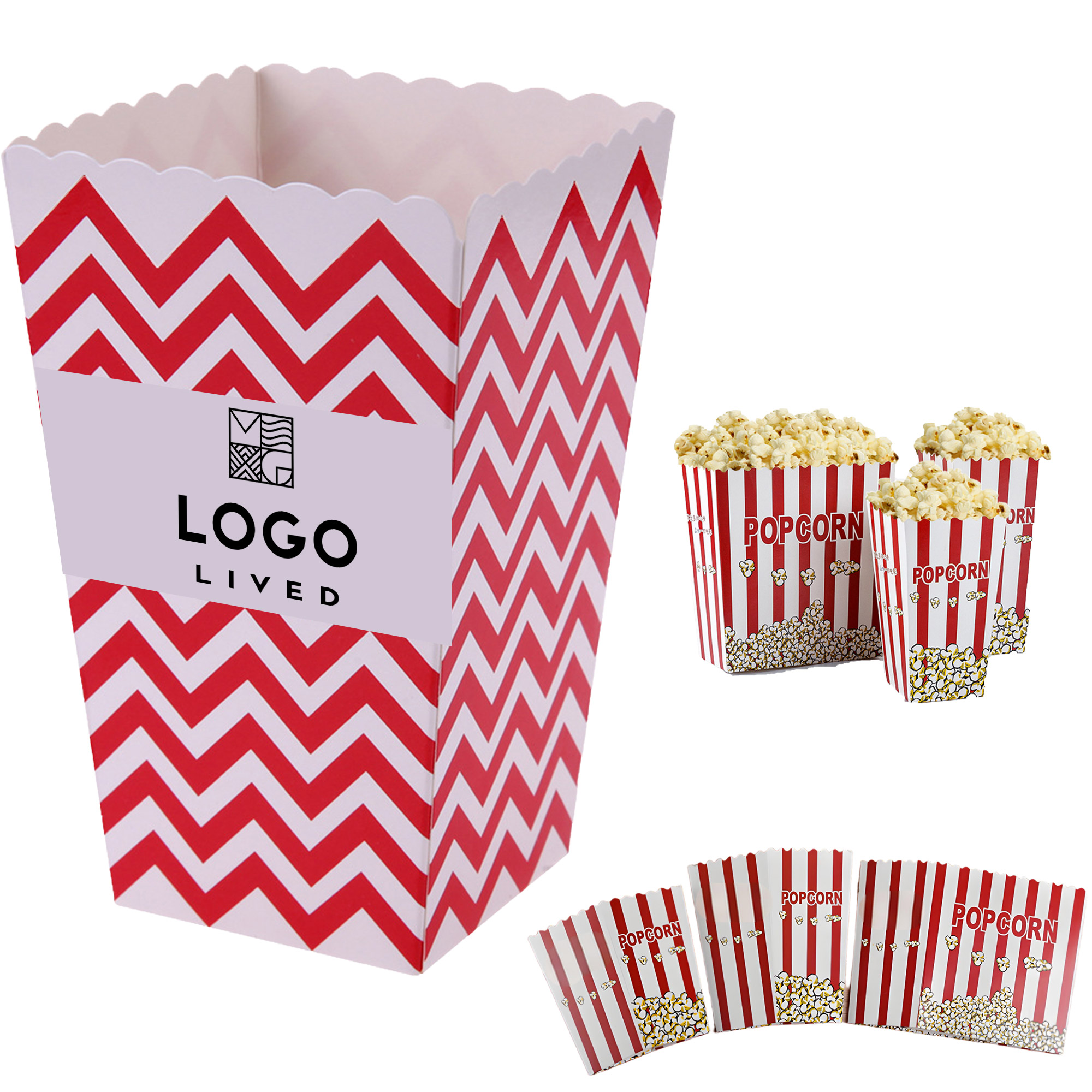 Foldable 32 OZ Popcorn Paper Container Box Custom MOQ 500 4