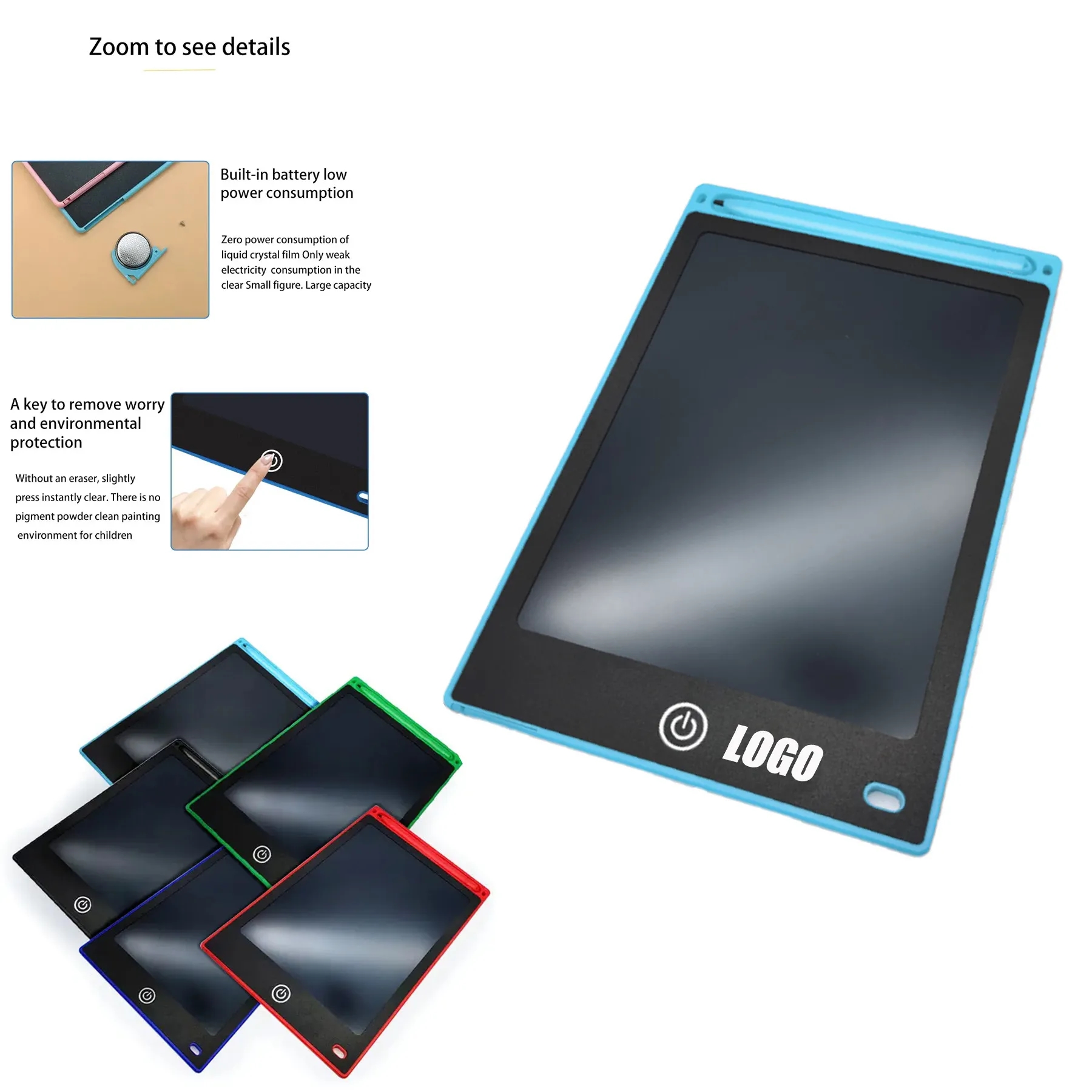 LCD Digital Doodle Board Electronic Drawing Notepad 4