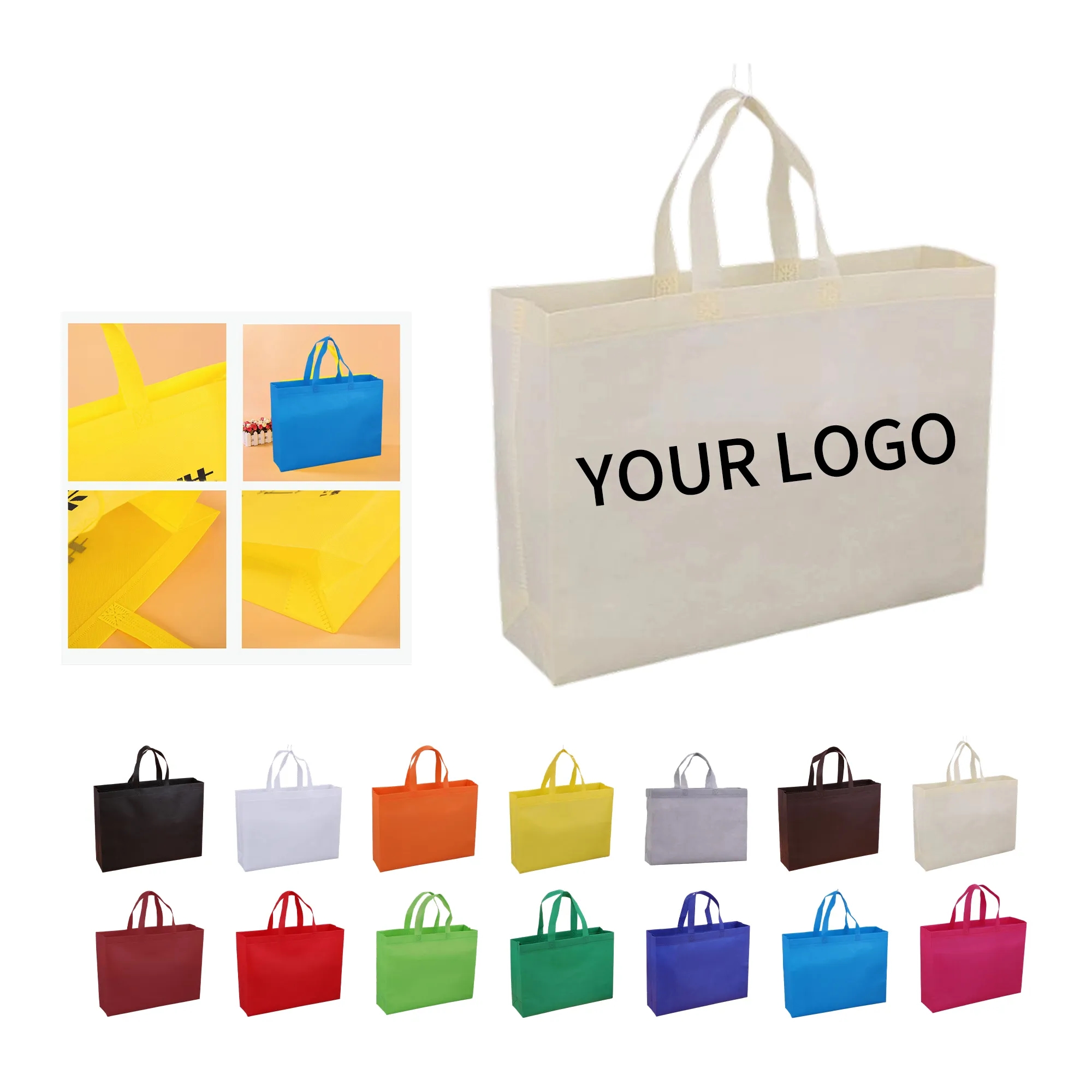 Custom Logo Non Woven Tote 17.8x13.8 7