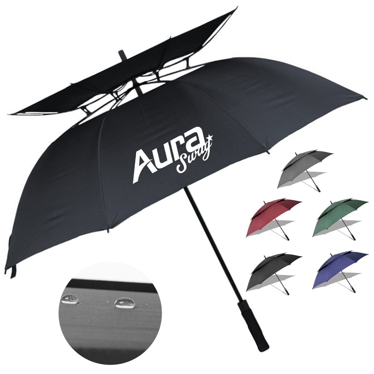 Double Canopy Vented Golf Umbrella for Wind Resistance 8