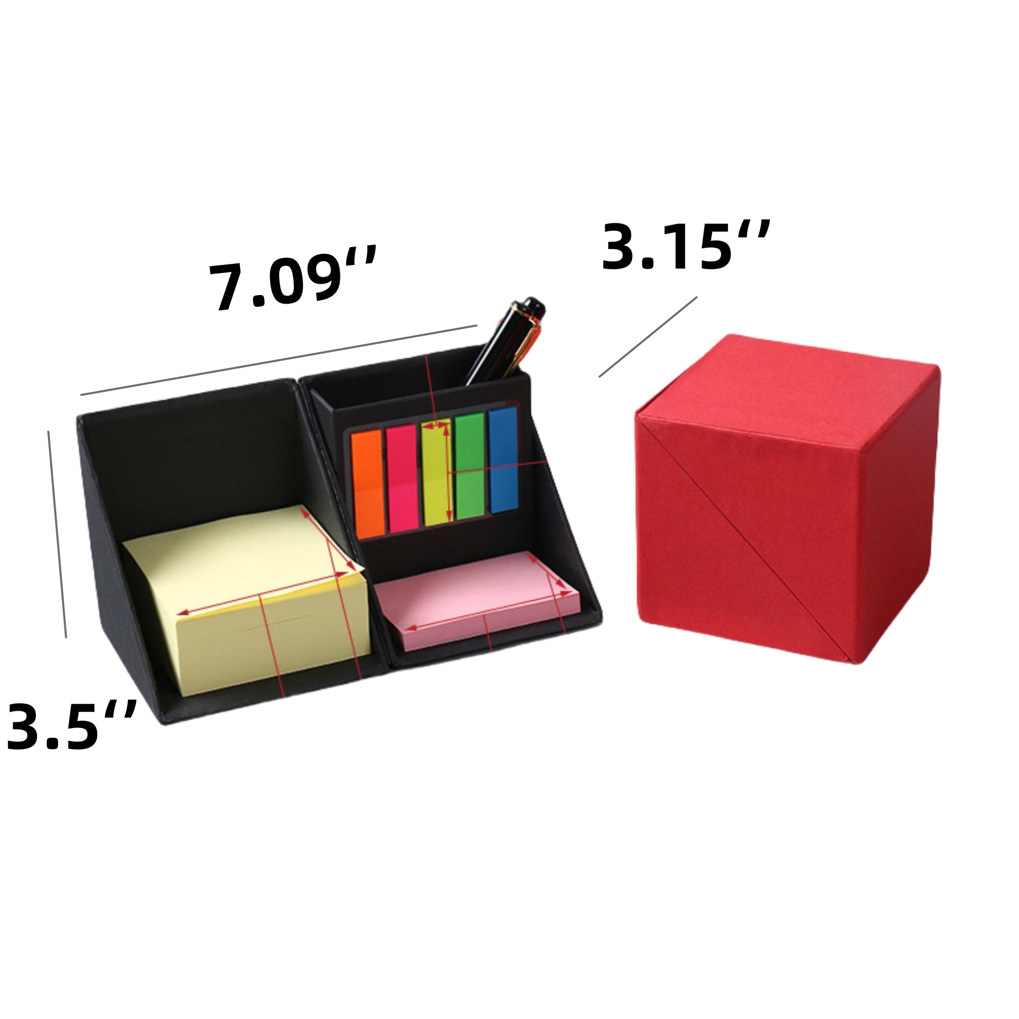 Folding Cube Box Sticky Notes With Pen Holde 2