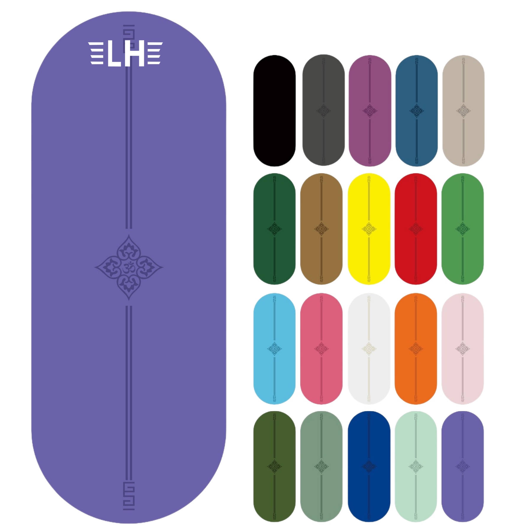 Non-slip Oval PU Rubber Yoga Exercise Mat 3