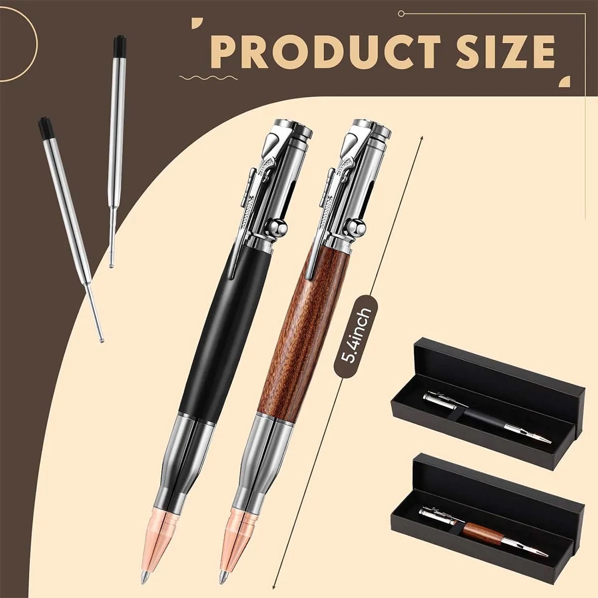 Metal and Wood Bolt Action Ballpoint Pen 13