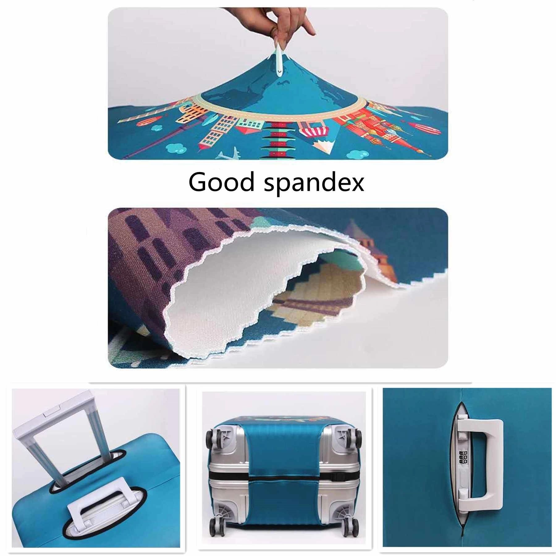 Spandex Printed Luggage Suitcase Protector Cover 2
