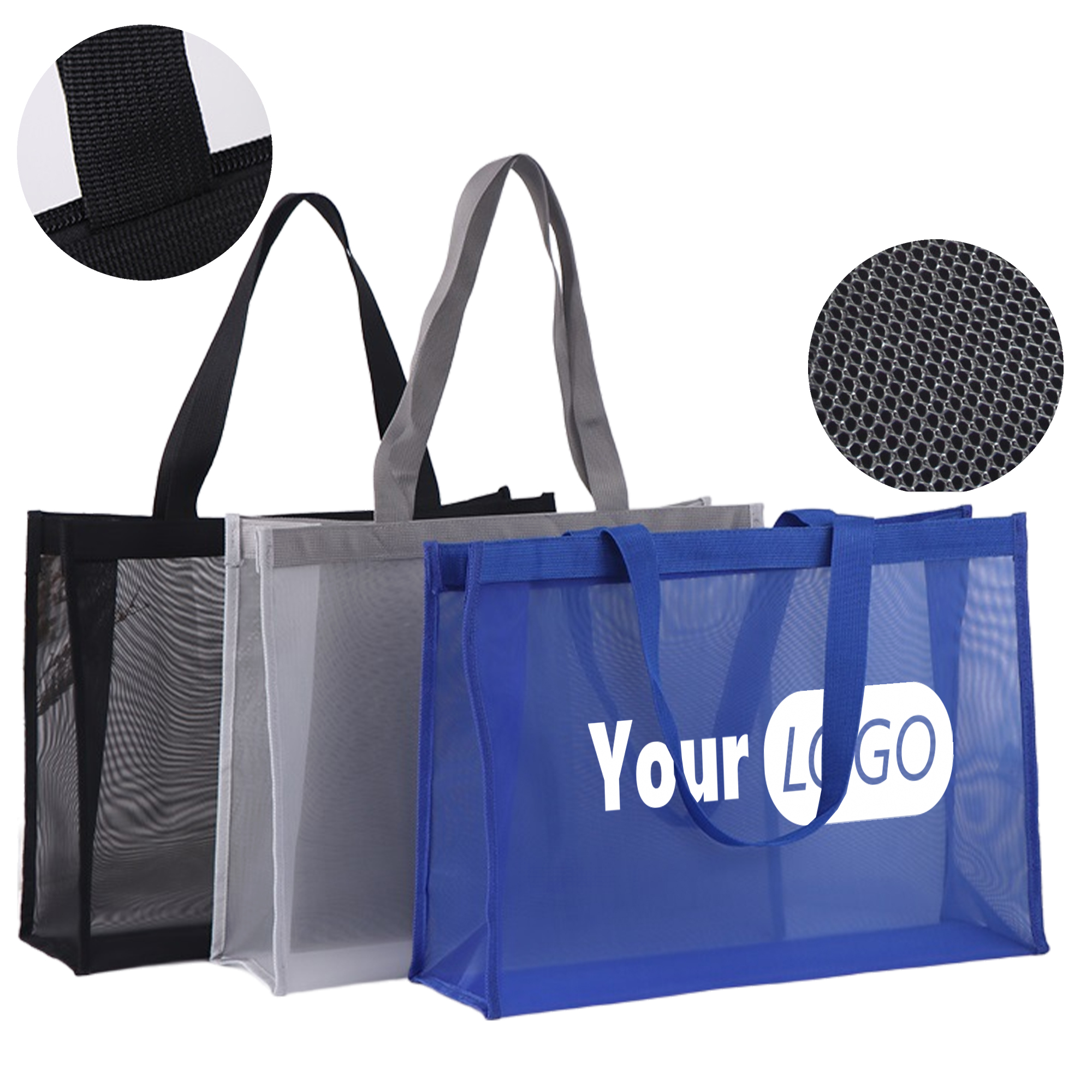 MOQ 50 Breathable Mesh Shopping Tote Bag 2