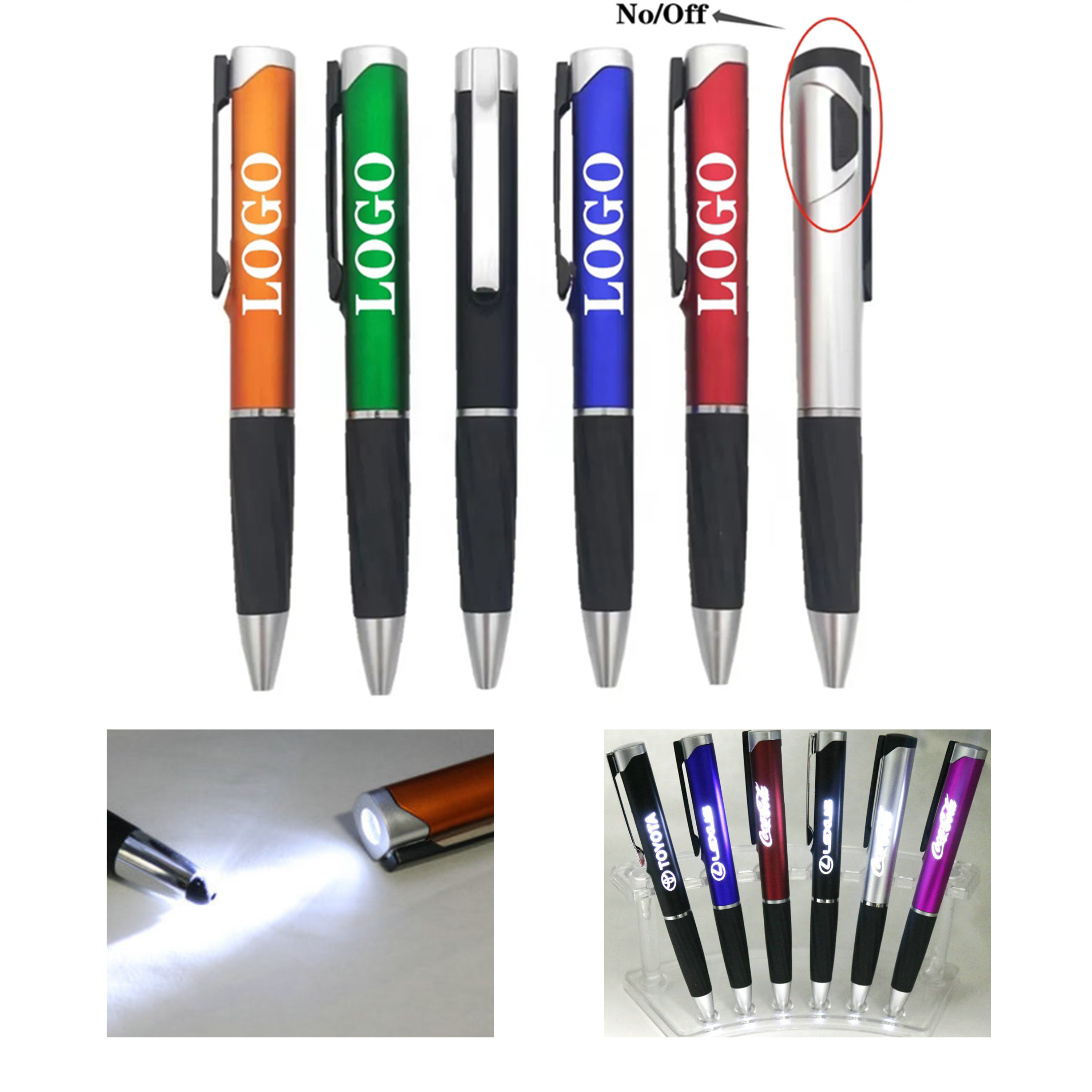 Functional LED Light Up Logo Pen 2