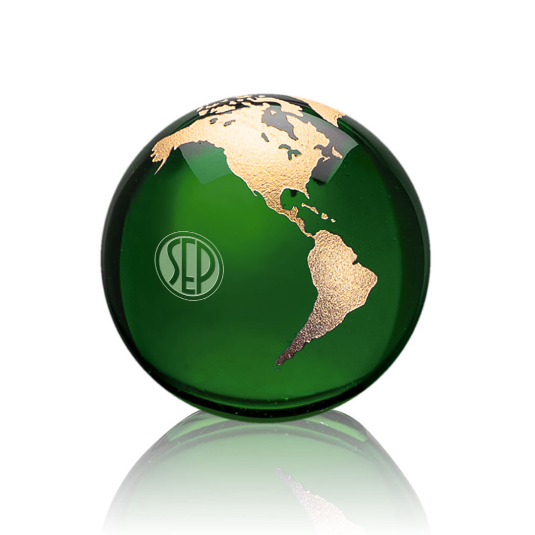 Globe Paperweight - Green