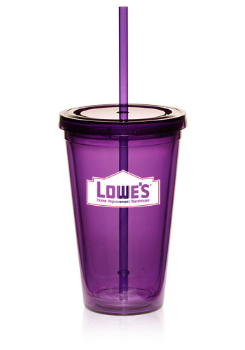 16 oz. Double Wall Acrylic Tumblers With Straws 9
