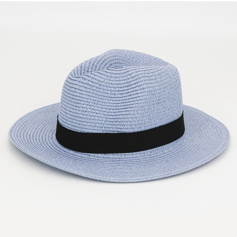 Wide Brim Straw Panama Fedora Beach Sun Hat 4