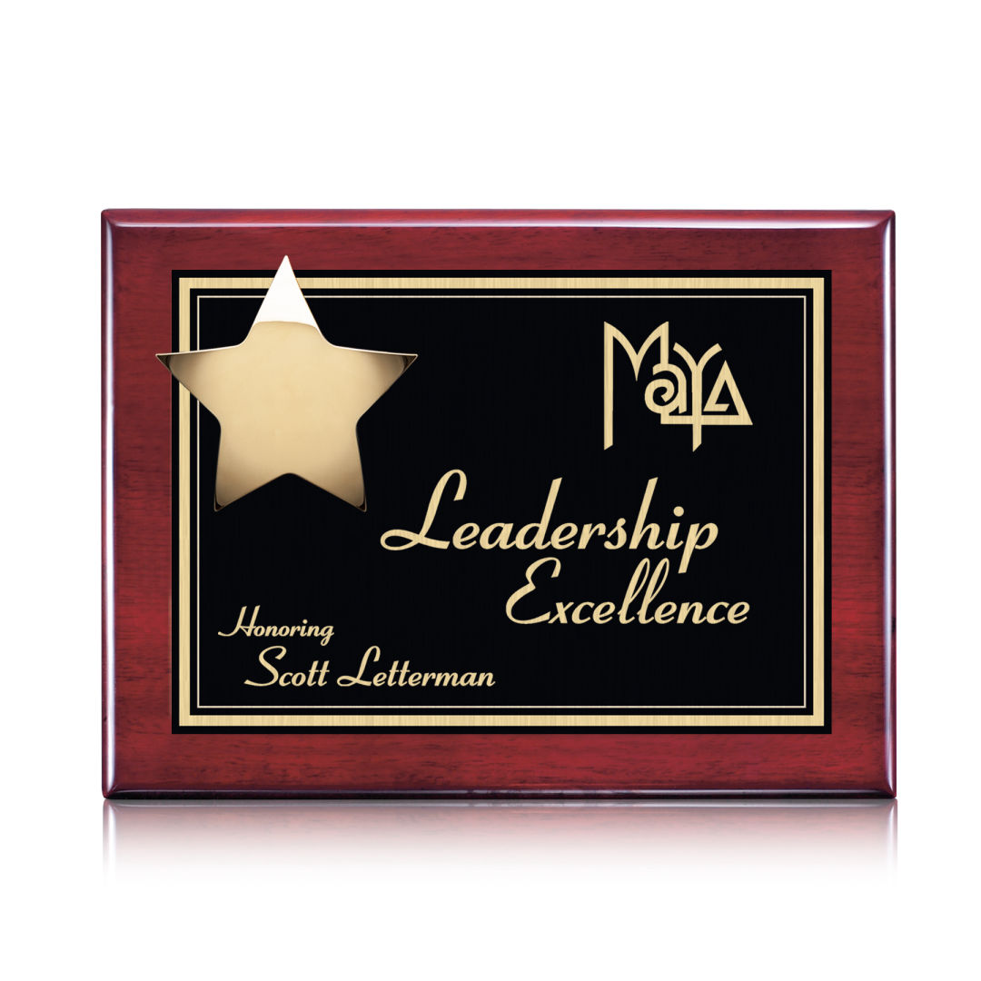 Hollister Plaque - Rosewood/Gold 8