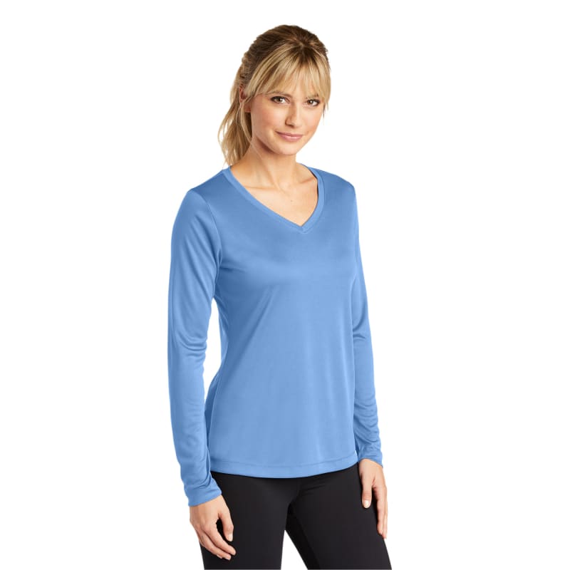 Sport-Tek Women's Long Sleeve PosiCharge Competitor V-Neck Tee. 19