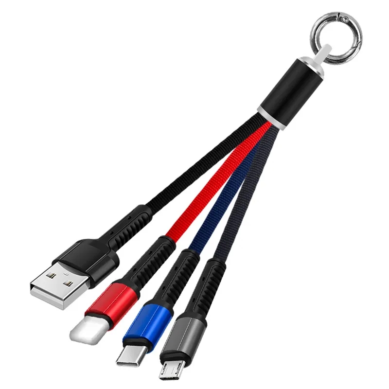 Key Chain Multi Charging Cable Portable Travel Short Cords 2