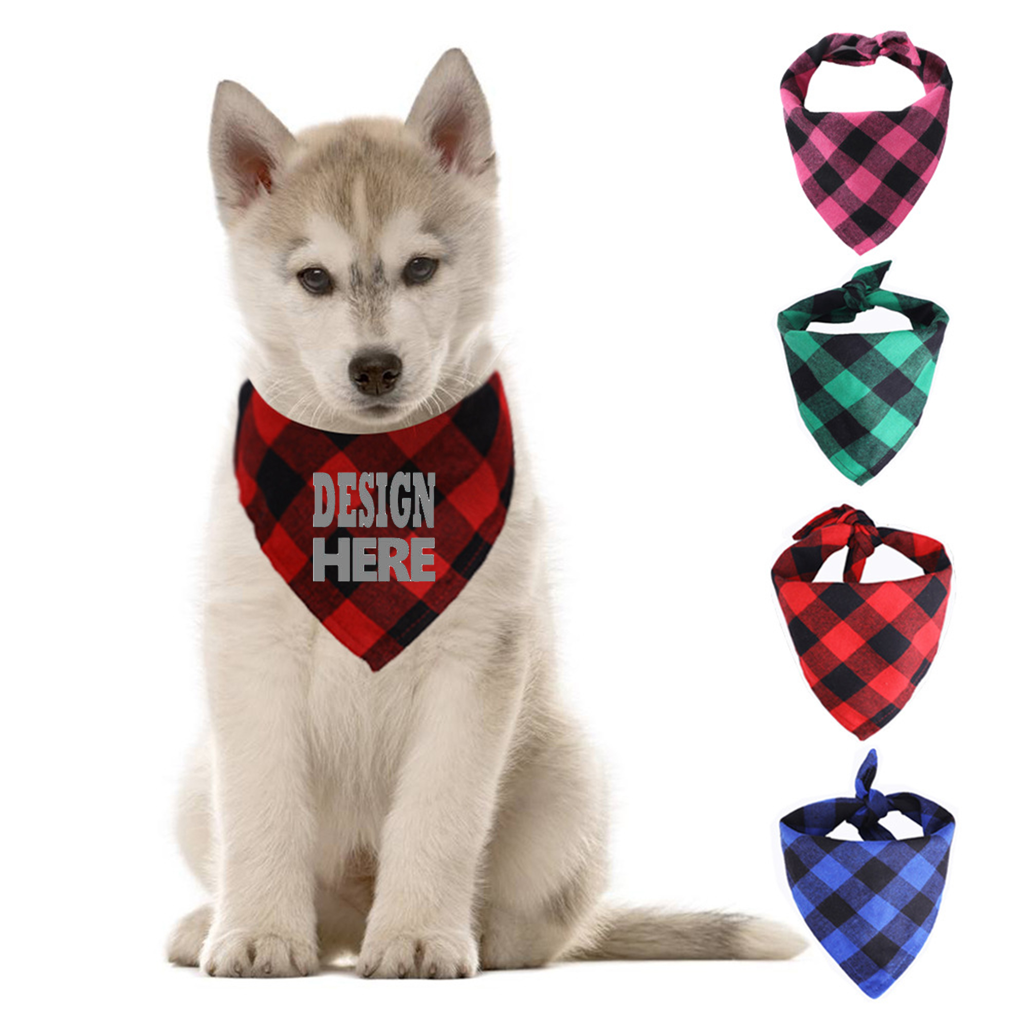 Cotton Plaid Dog Bandana Bib Scarf 2