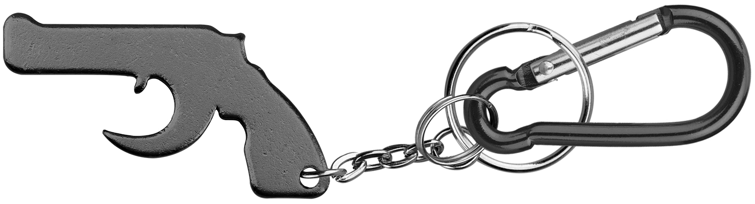 Gun Shape Bottle Opener Key Chain & carabineer 1