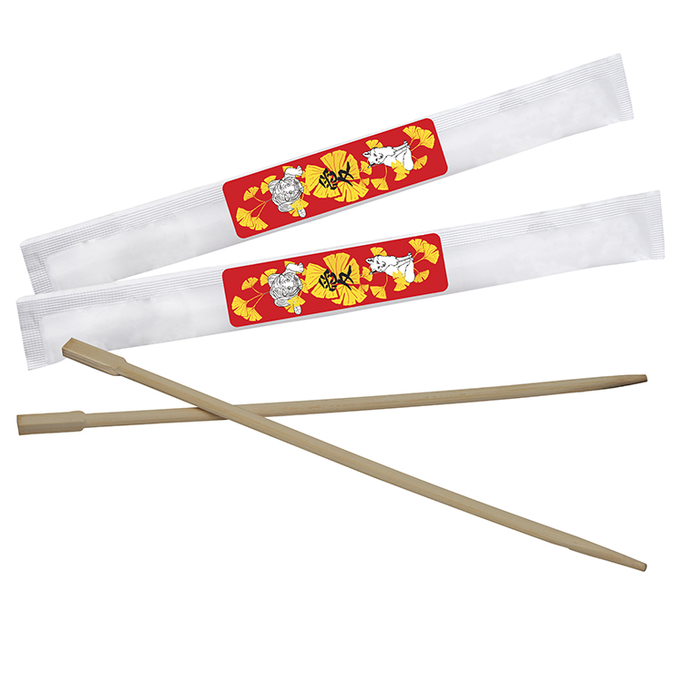 9" Bamboo Chopsticks in Sealed Paper Sleeve w/Full Color Label 2