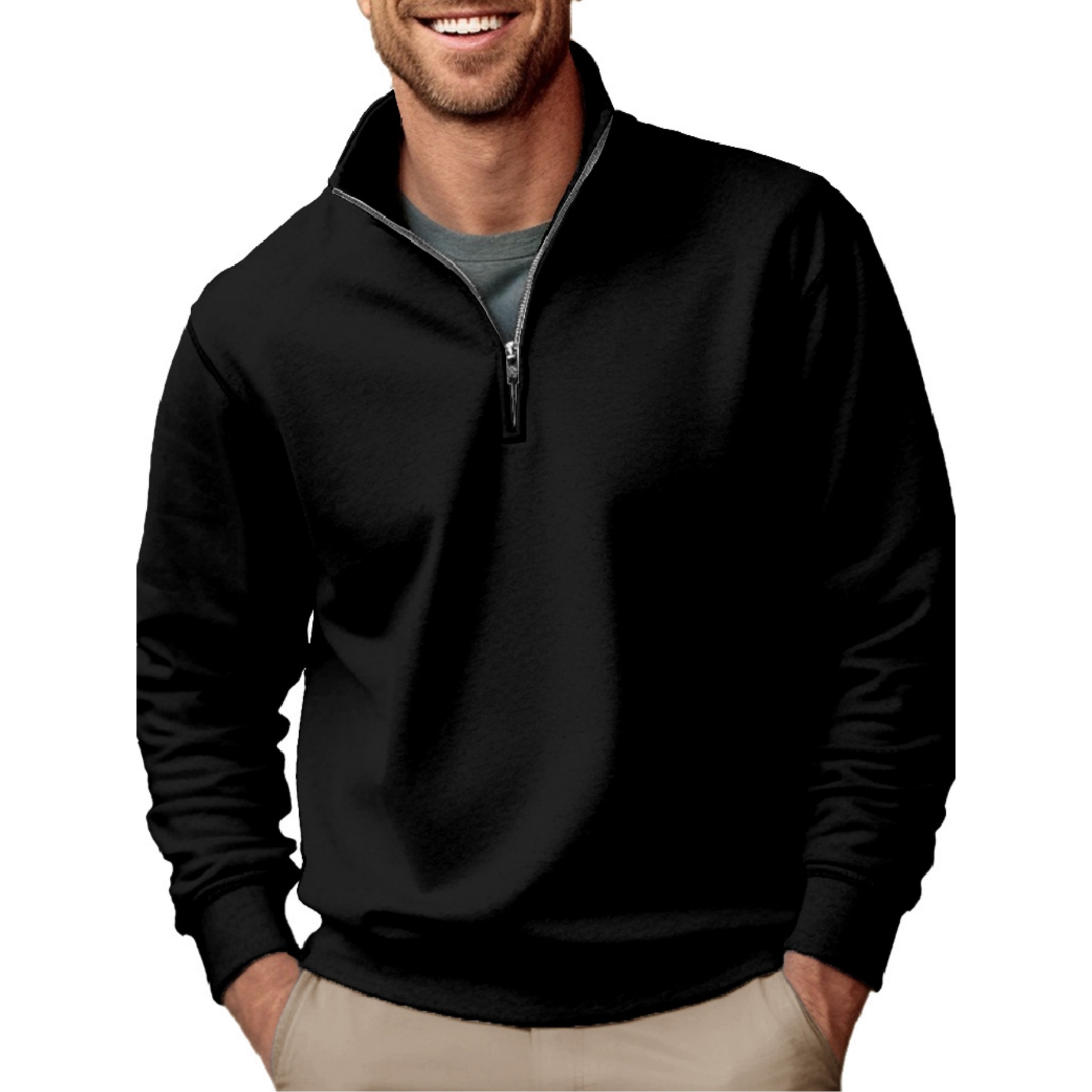 Men's Fashion Quarter Zip Pullover, custom hoodie or sweatshirt with logo imprint 16