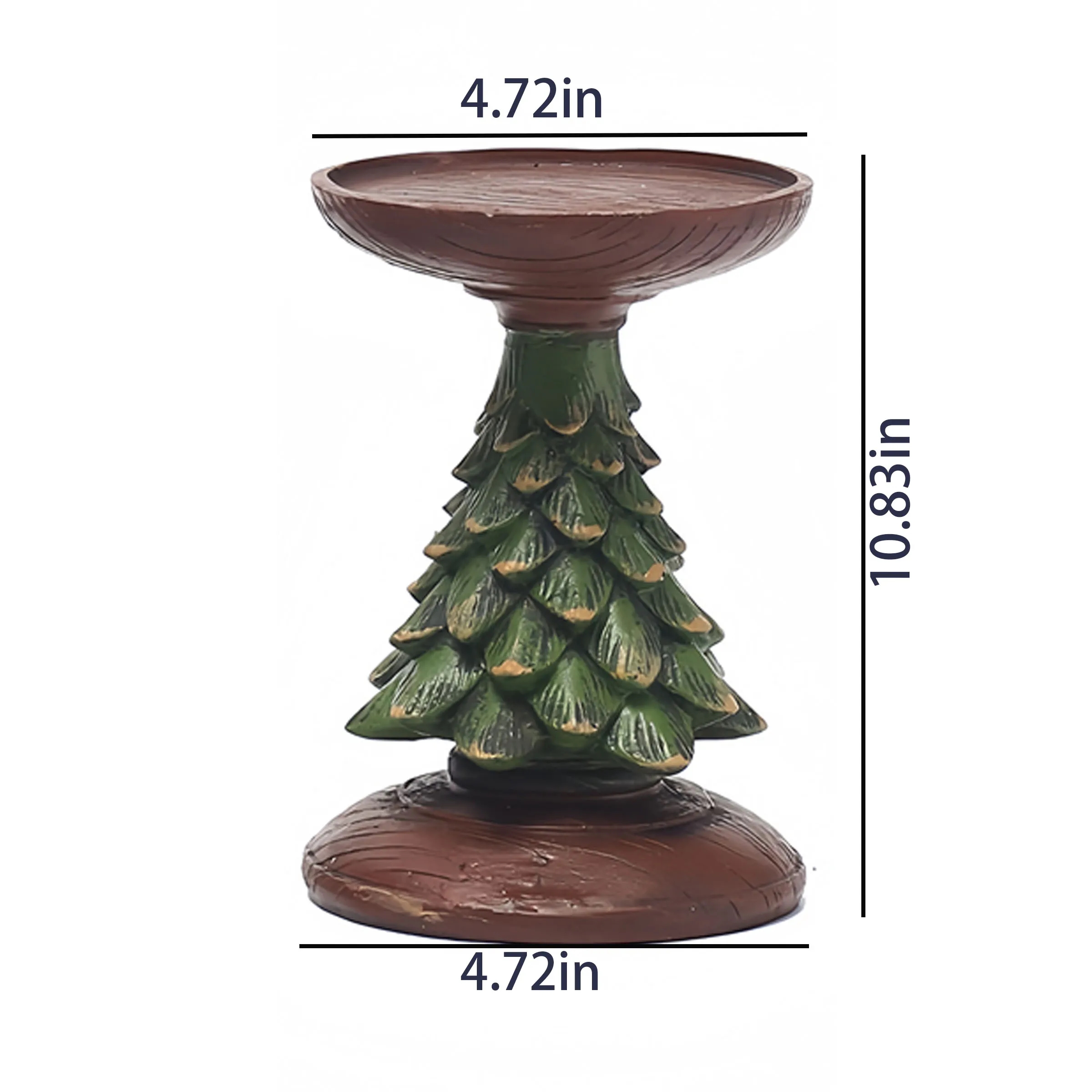 Resin Vintage Christmas Tree Candle Holder Ornament 3