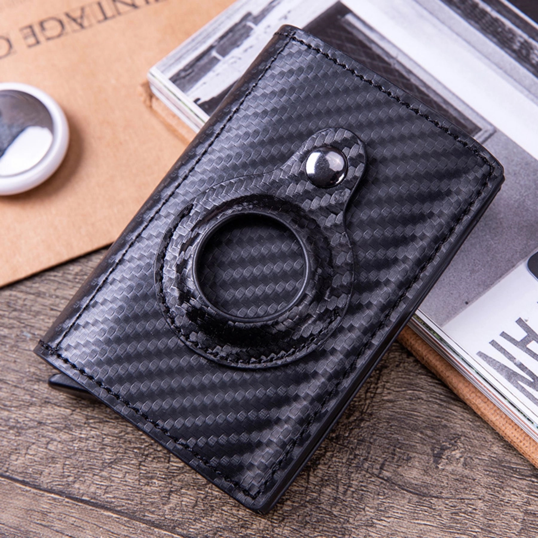 AirTag Slim Wallet With Money Clip RFID Credit Card Holder 8