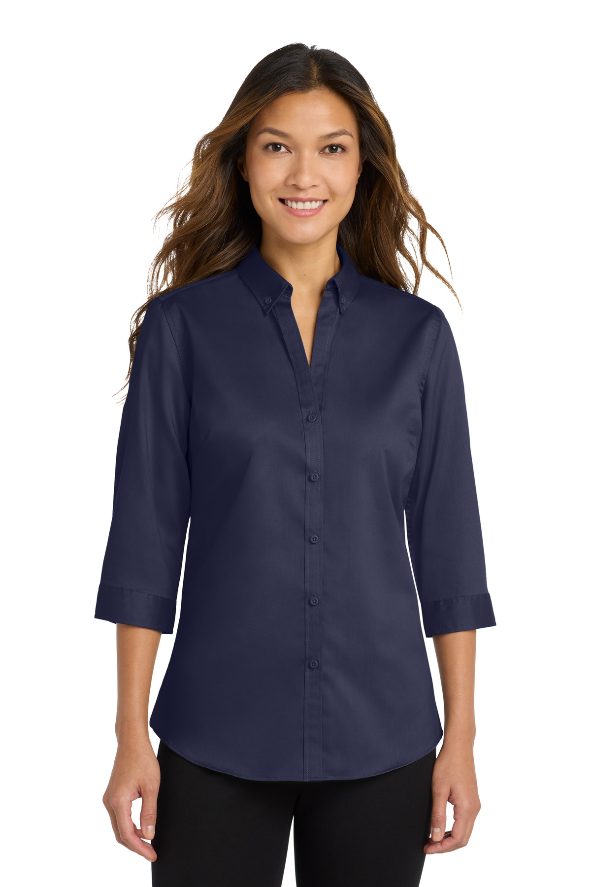 Port Authority Women's 3/4-Sleeve SuperPro Twill Shirt. L665 17