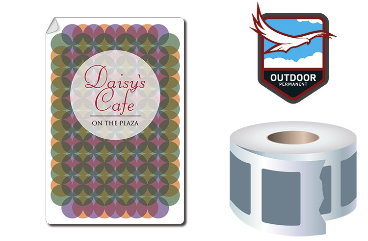 Roll Stickers / Decal - Outdoor Permanent - 6x4 Rectangle Shape 2