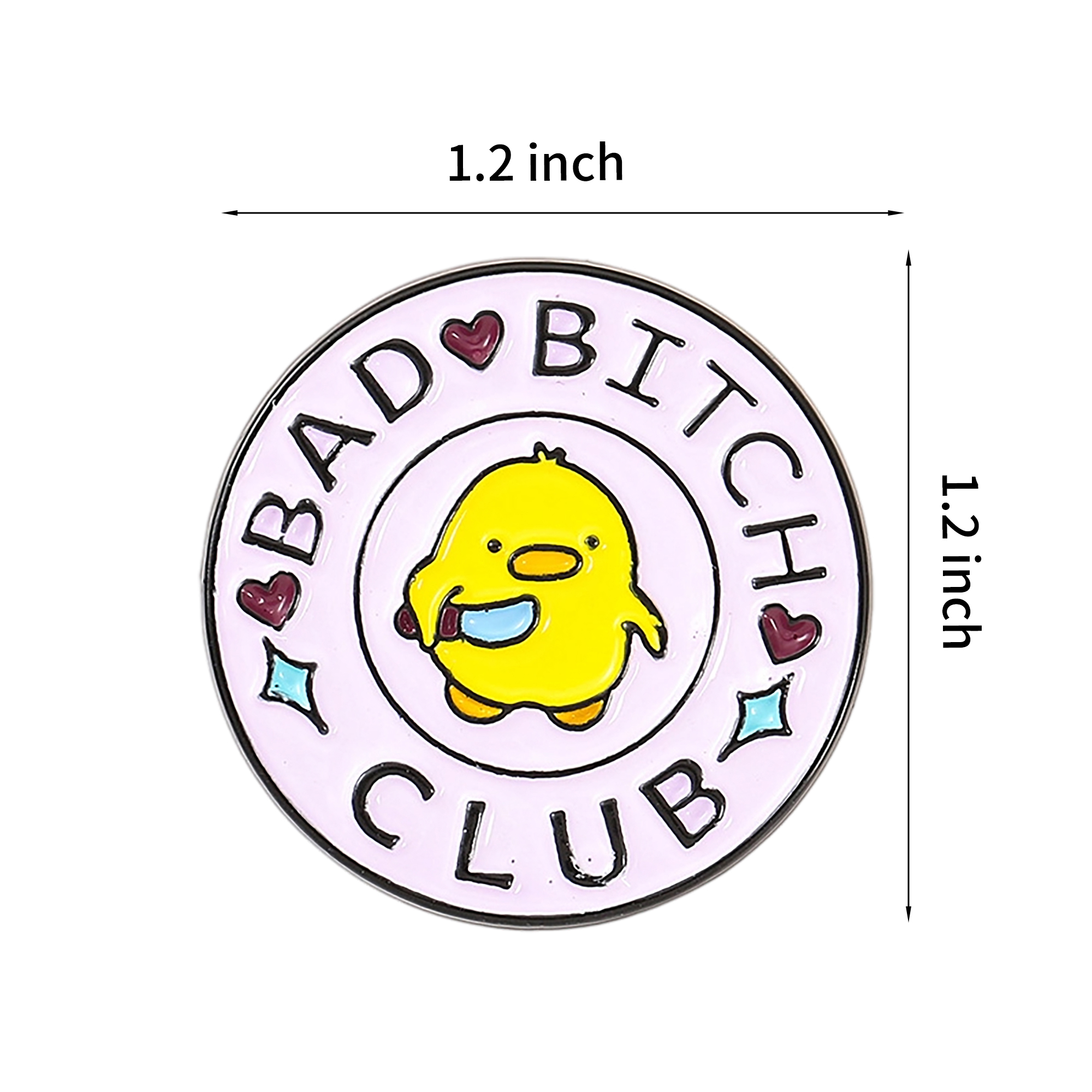Round Zinc Alloy Metal Badge With Enamel Coating 1.2" 6