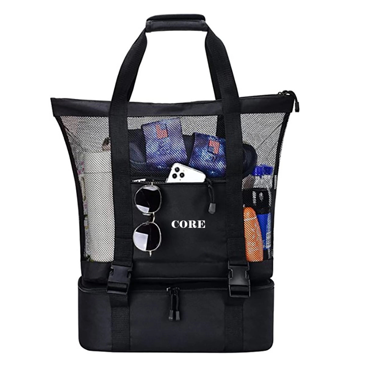 Mesh Beach Bag With Insulated Cooler 2