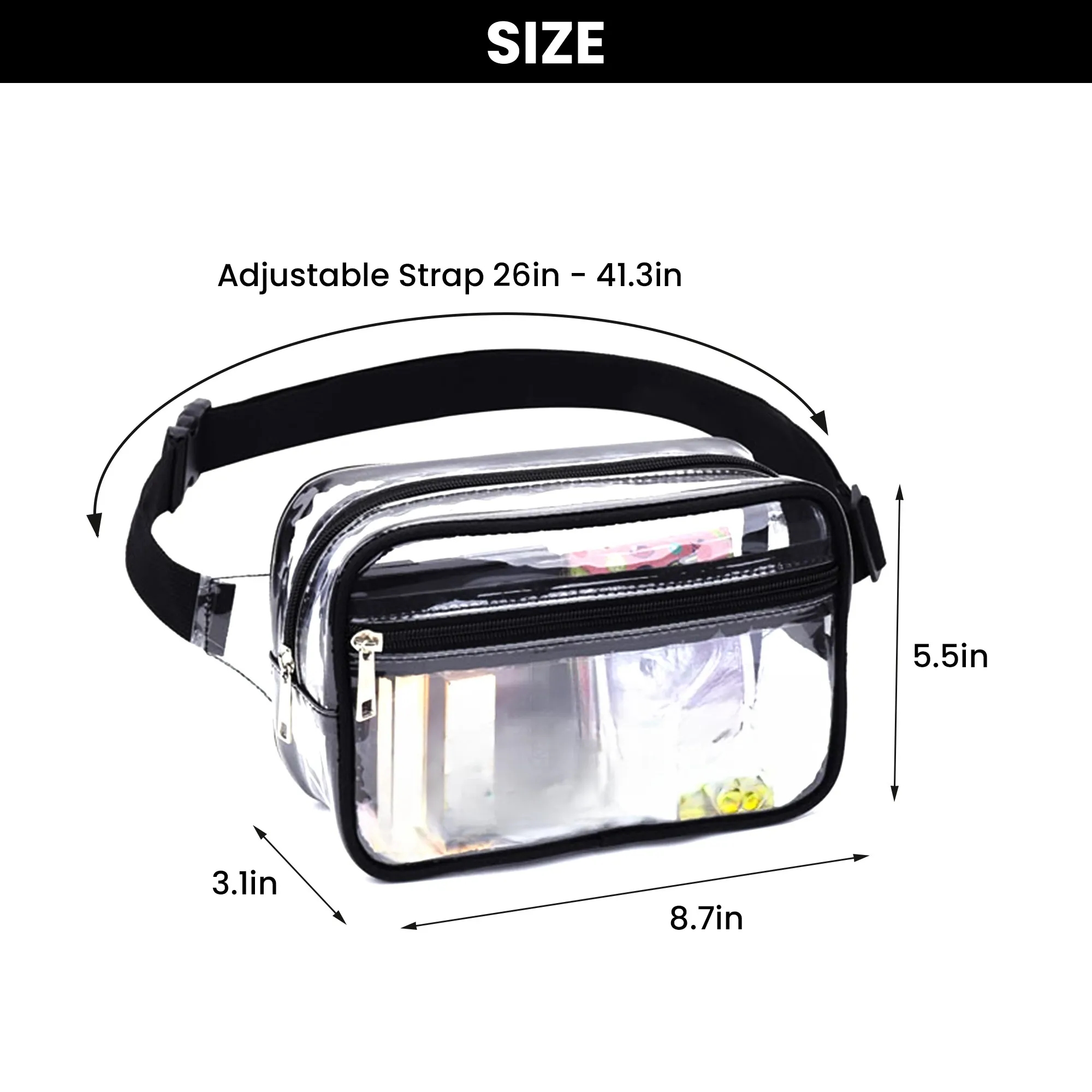 Clear Crossbody Bag with Adjustable Shoulder Strap 2
