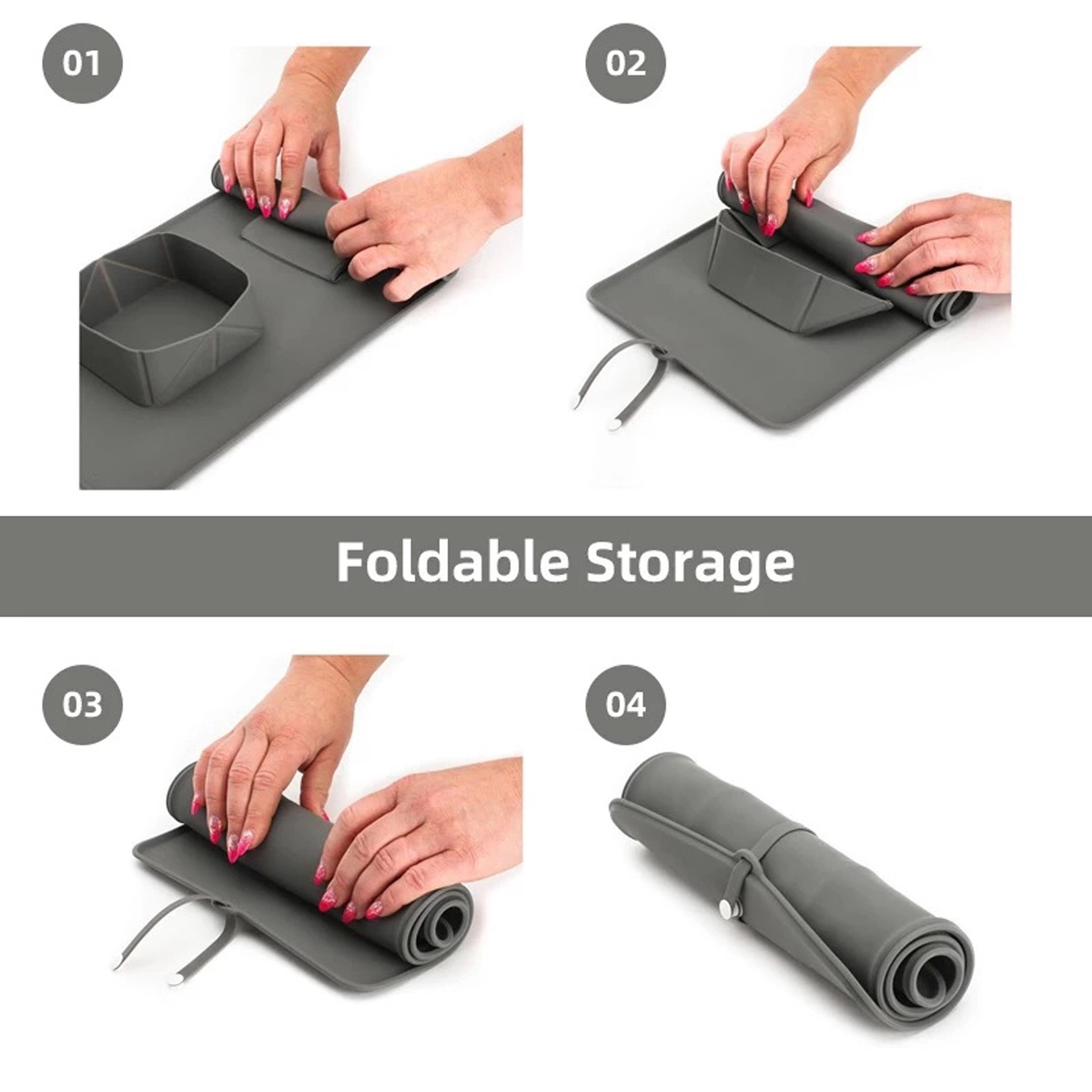 Collapsible Silicone Pet Bowls with Mat 2