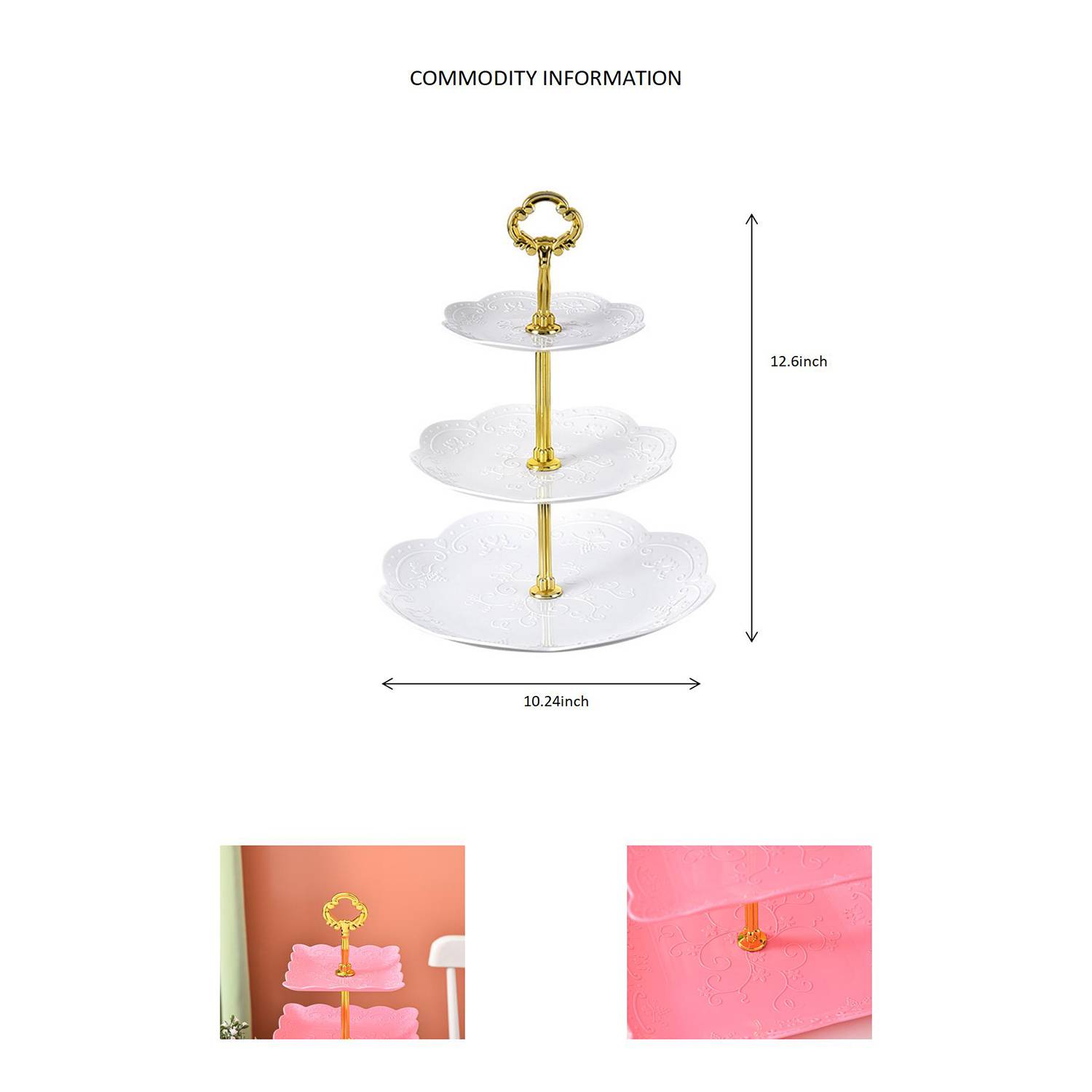 Three Layers Dim Sum Rack Plastic Wedding Dried Fruit Tray 4