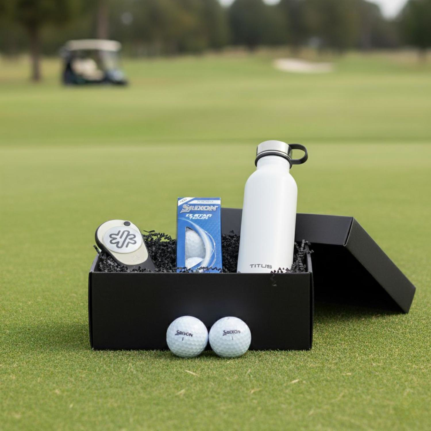 25 oz TiTUS® SS Water Bottle, Srixon® Golf Balls & Pitchfix® Icon Divot Tool Gift Set, custom water bottle with logo imprint 1