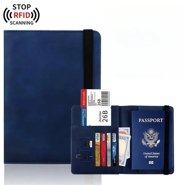 RFID-Blocking Passport Cover with Faux Leather Travel Wallet 13