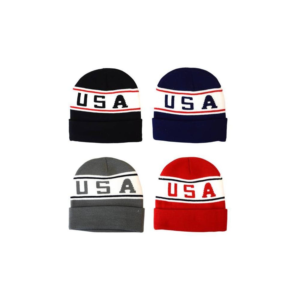 "USA" Logo Winter Cuffed Beanies 2