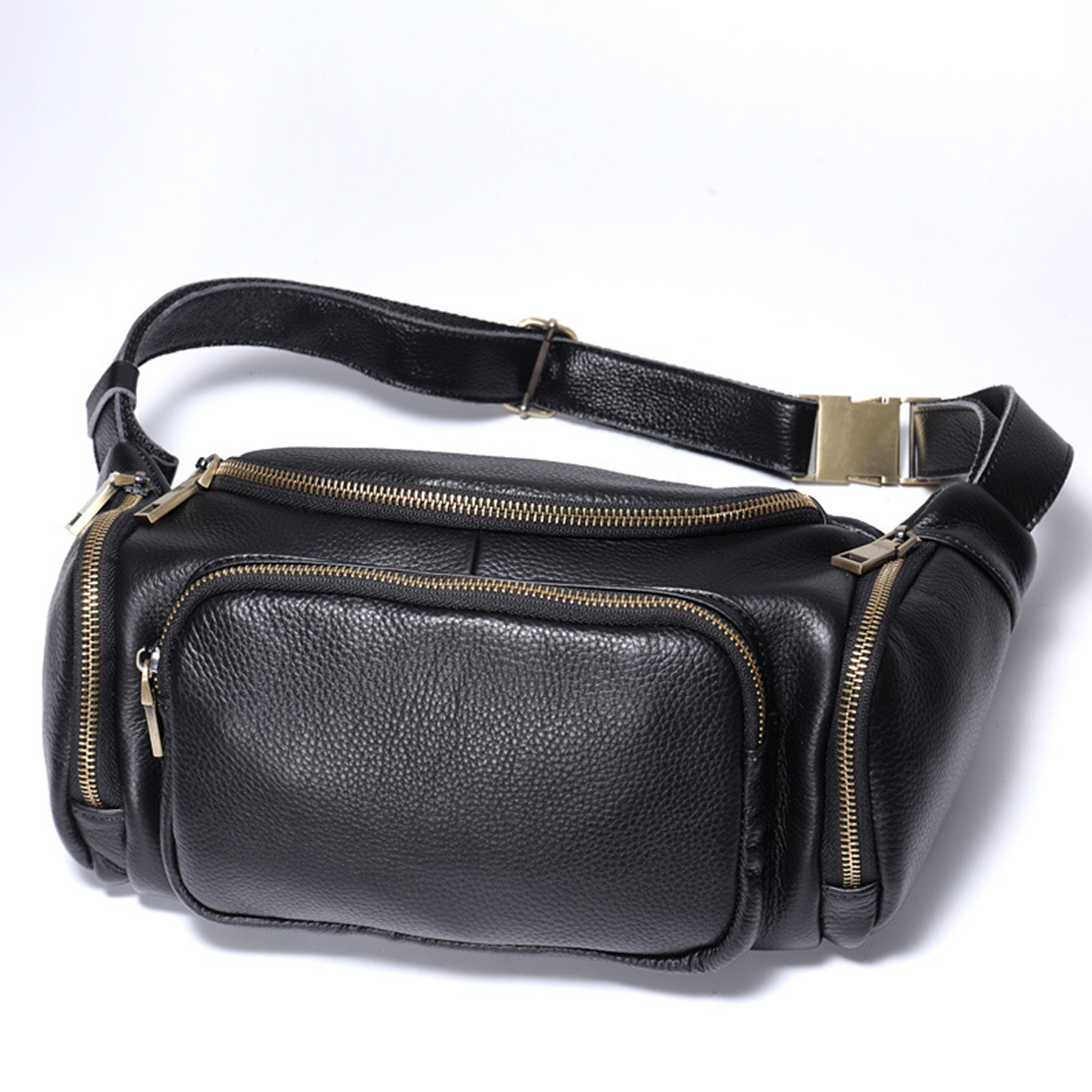 Leather Waterproof Fanny Pack With Hip Belt 2