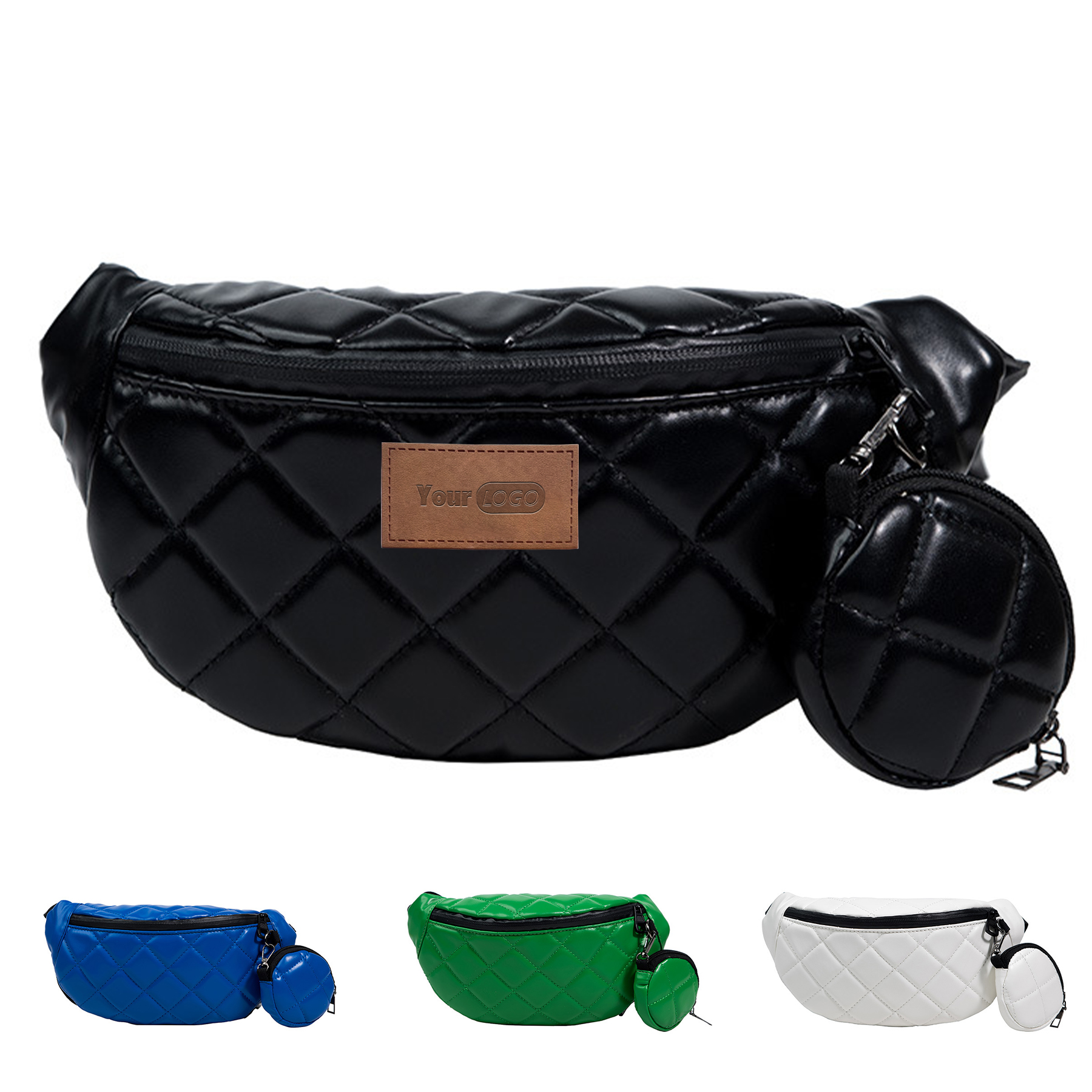 PU Simple and stylish rhombus one-shoulder dumpling bag 2